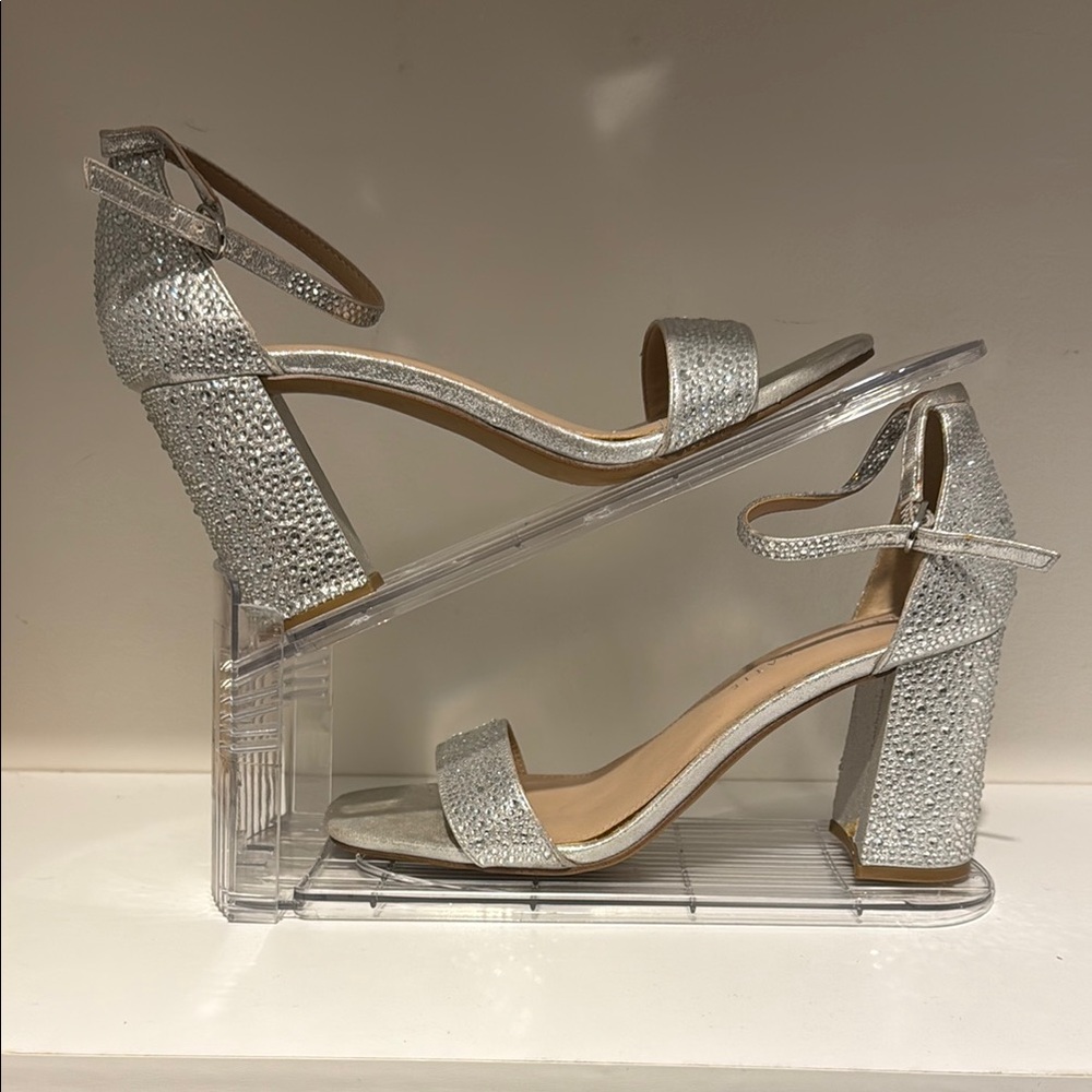 Kelly & Katie Silver Block Heel Sandals